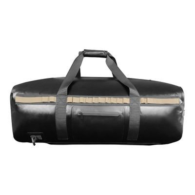 กระเป๋า Duffel แห้งกันน้ำกลางแจ้ง TPU 120L สีดำสำหรับตั้งแคมป์