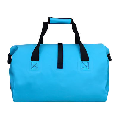 กระเป๋าแห้งกันน้ำ PVC สีฟ้าแบบพกพาน้ำหนักเบาความจุ 35L