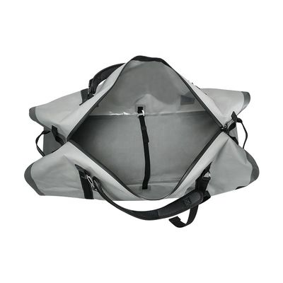 กระเป๋า Duffel กันน้ำ 120L สีเทาอ่อนสำหรับการตั้งแคมป์ท่องเที่ยวกลางแจ้ง