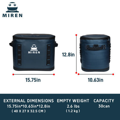 ซิปถูกเย็บ 30 กระเป๋าเย็นกระเป๋าเย็น 20L ความจุใหญ่ กระเป๋าเย็นอ่อนสําหรับงานพิกนิคและทริปชายหาด