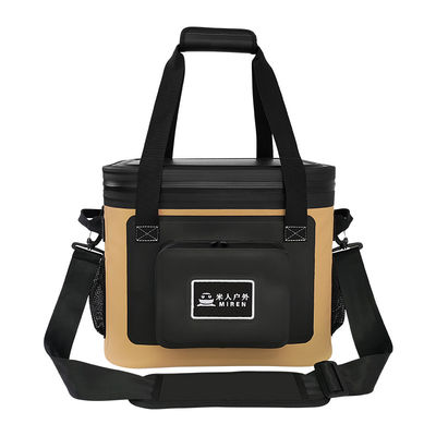 กระเป๋าเย็น 20L ที่สามารถปรับแต่งได้ในถุง TPU Khaki ที่กันน้ําและกันการรั่ว สามารถเก็บเบียร์หรือเครื่องดื่มได้ถึง 30 ถัง
