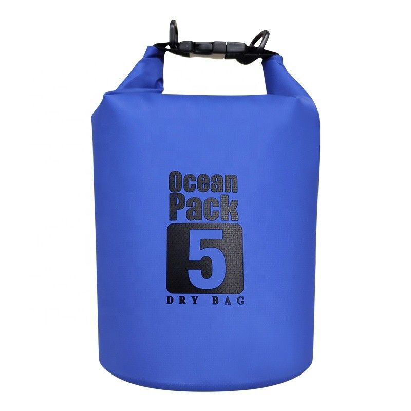 กระเป๋ากันน้ำ PVC น้ำหนักเบาทนทาน กระเป๋าเป้ Dry Bag ขนาด 10 ลิตร สีฟ้า